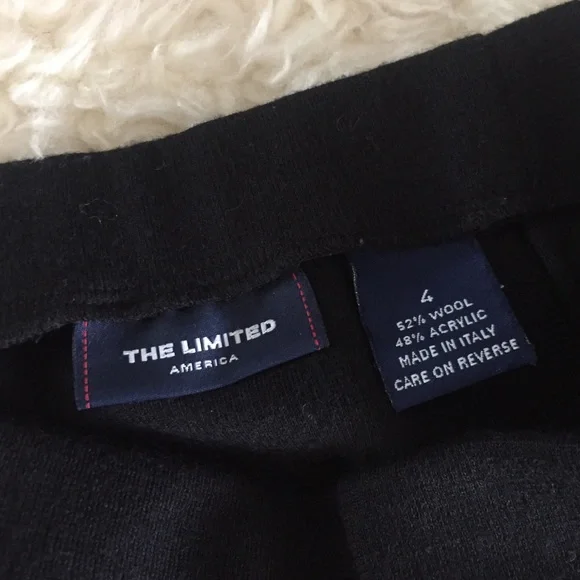 The Limited - Black midi wool blend column skirt with side slit, 4 - Picture 3 of 4